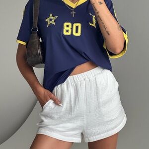 Princess Polly Mateo Linen Shorts in White